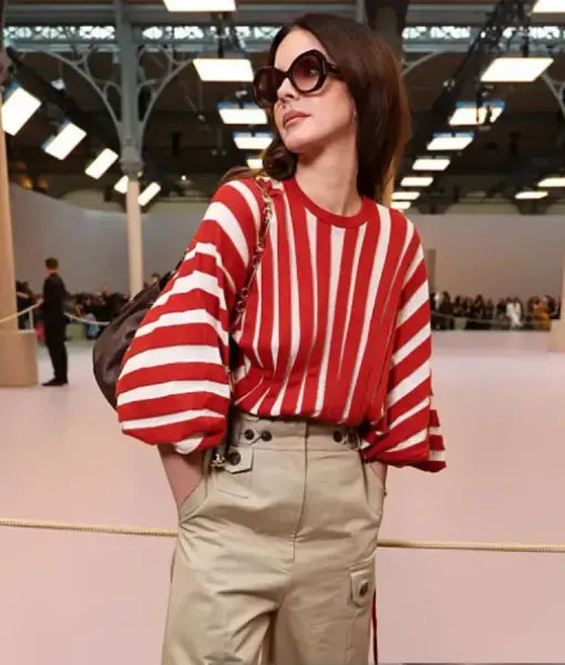 Lana Del Rey Paris Fashion Week 2025 Striped Shirt