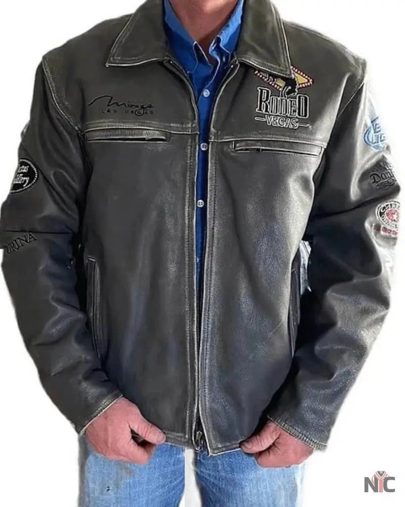Las Vegas Rodeo Grey Mirage Wrangler Leather Jacket