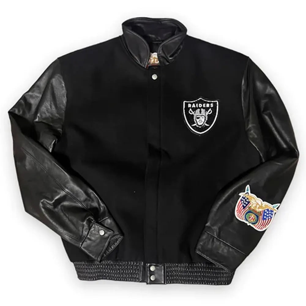 Las Vegas Raiders Varsity Wool &amp;amp; Leather Jacket