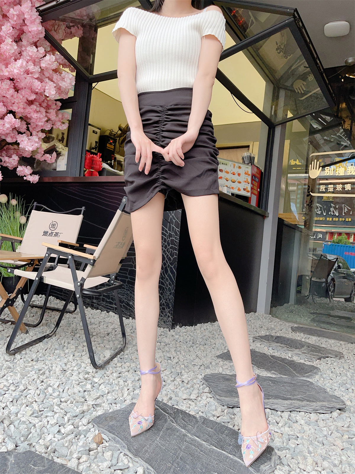 Lavender Butterfly Heels, Garden Party Shoes | ZAKAPOP