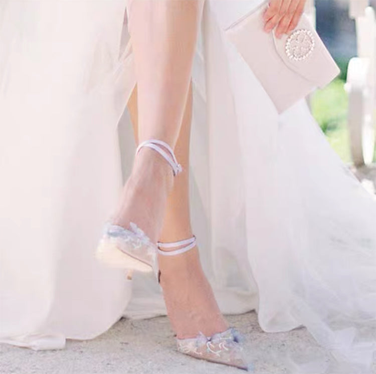 Lavender Butterfly Heels, Garden Party Shoes | ZAKAPOP