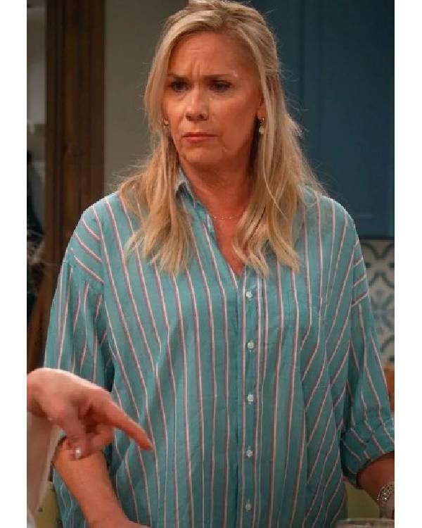 Leanne S01 Morgan Green Striped Shirt