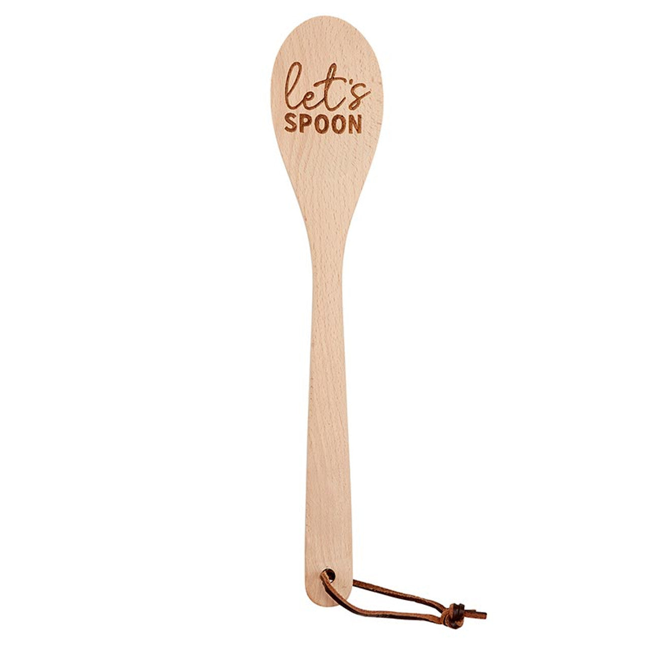 Let&amp;#39;s Spoon Wooden Cooking Spoon | Beech Wood Kitchen Utensil in Canvas Gift Bag