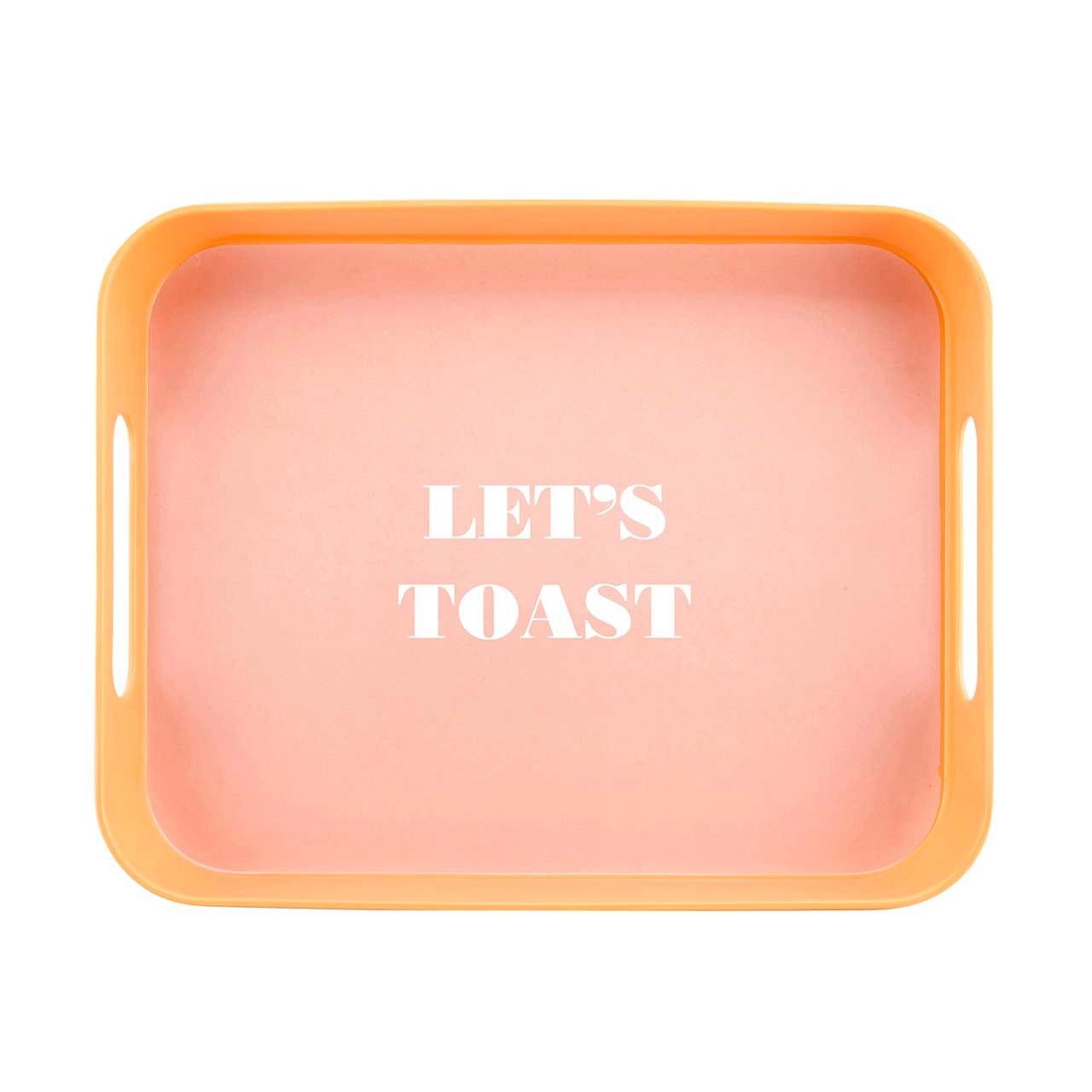 Let&amp;#39;s Toast Retro Acrylic Bar Tray | 14&amp;quot; x 10&amp;quot;