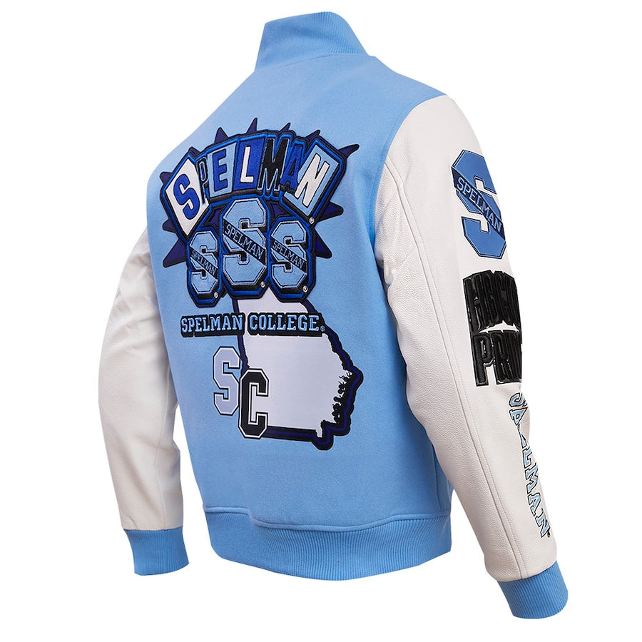 Light Blue Spelman College Jaguars Homecoming Varsity Full-snap Jacket