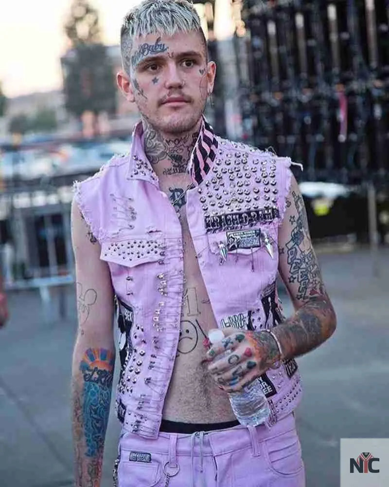 Lil Peep Pink Studded Vest