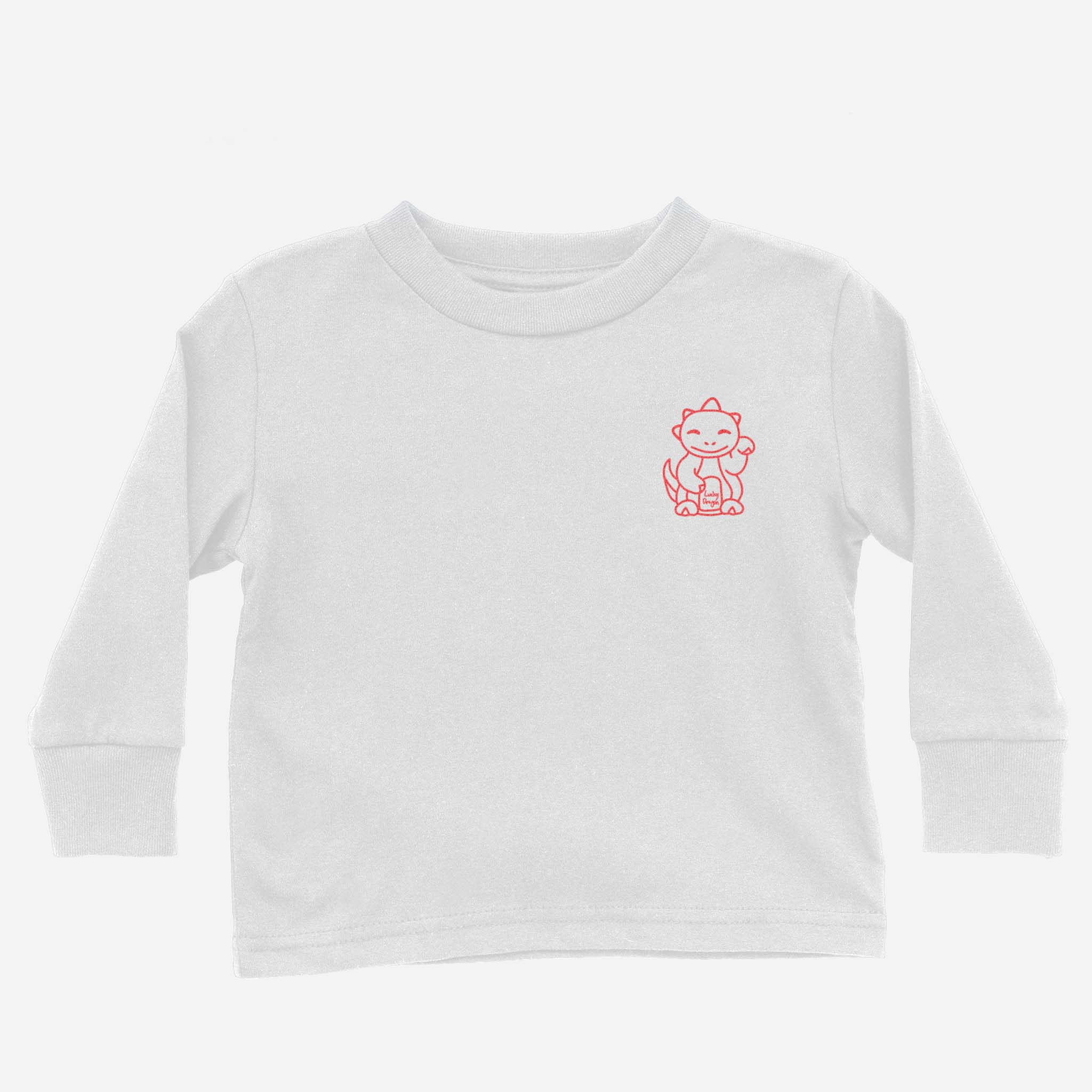 Lucky Dragon Outline Long Sleeve Shirt (Toddler)
