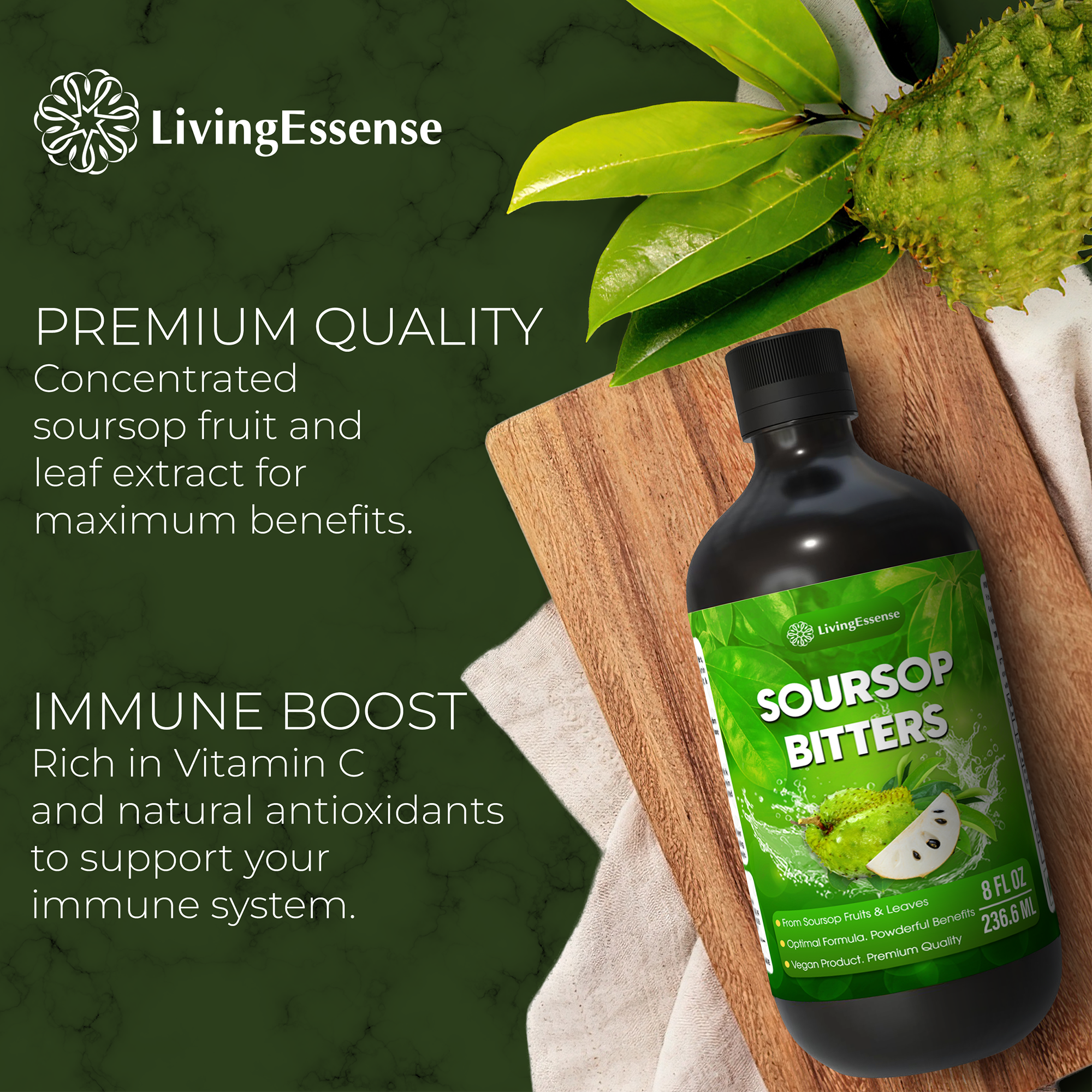 Soursop Bitters Liquid with Soursop Leaves for Gut Health &amp;amp; Immune Boost