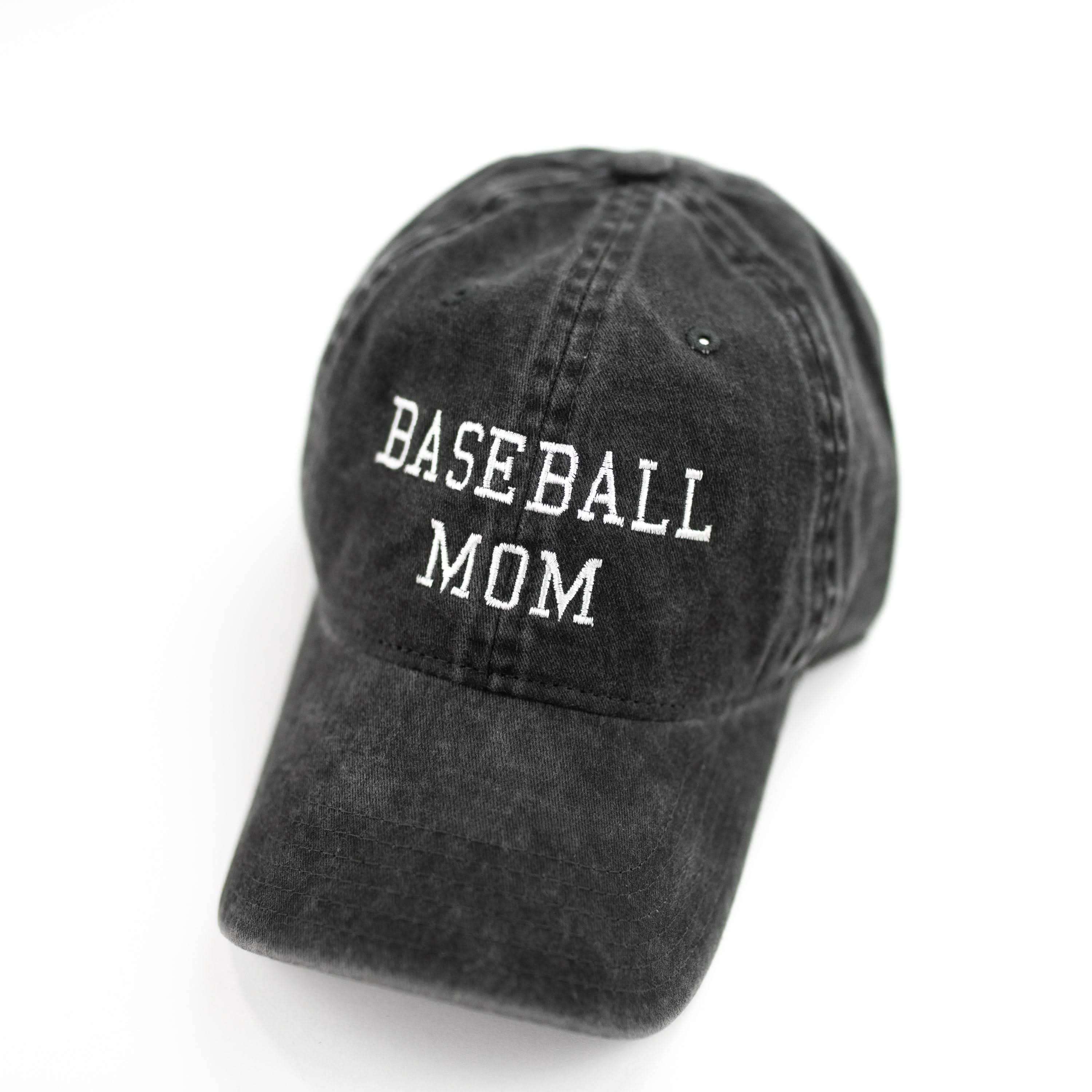Sports Mom - (Choose Your Sport) - Heather Black w/ White - Adult Baseball Cap