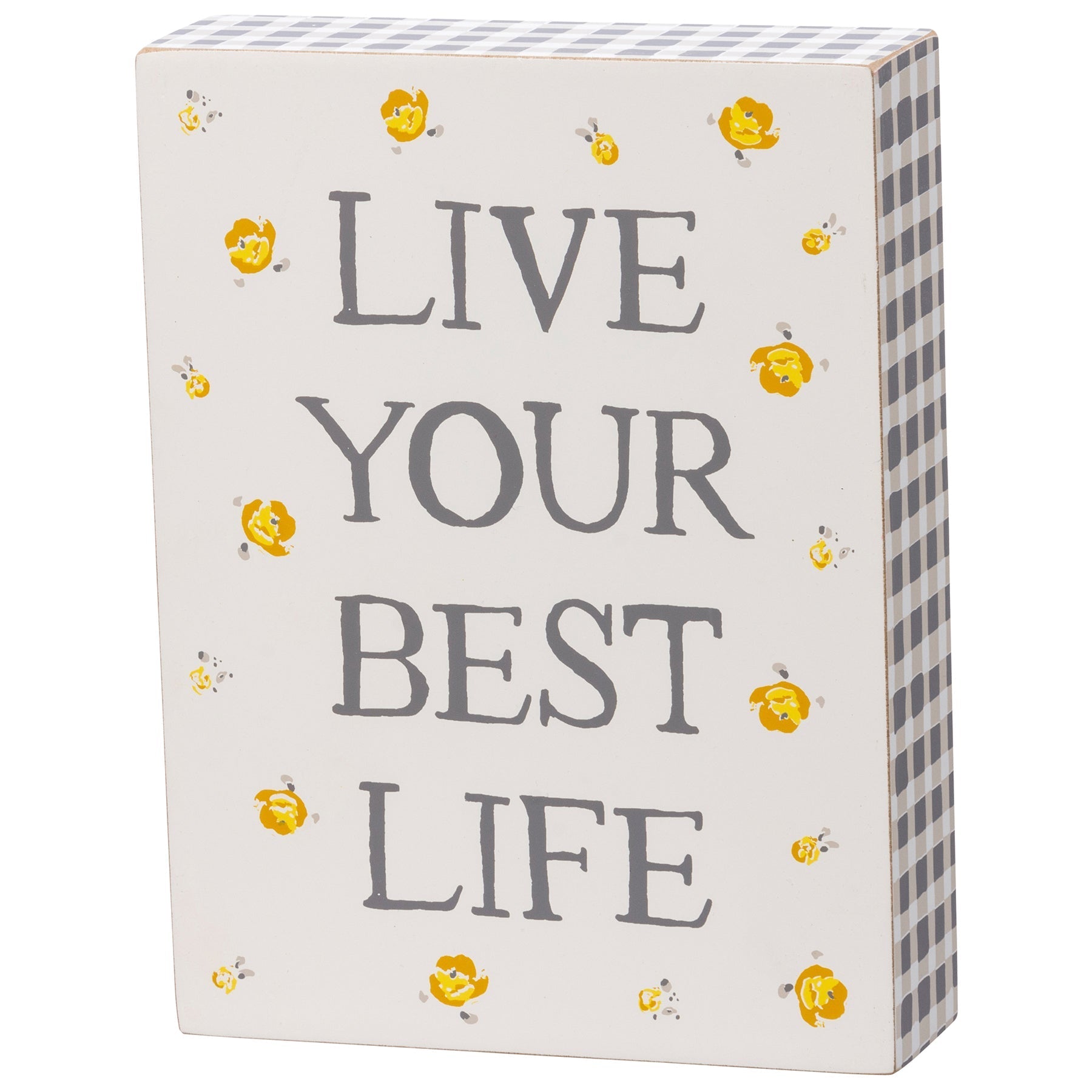 Live Your Best Life Watercolor Box Sign | Motivational Quote Wooden Sign Decor Display | 6&amp;quot; x 8&amp;quot;