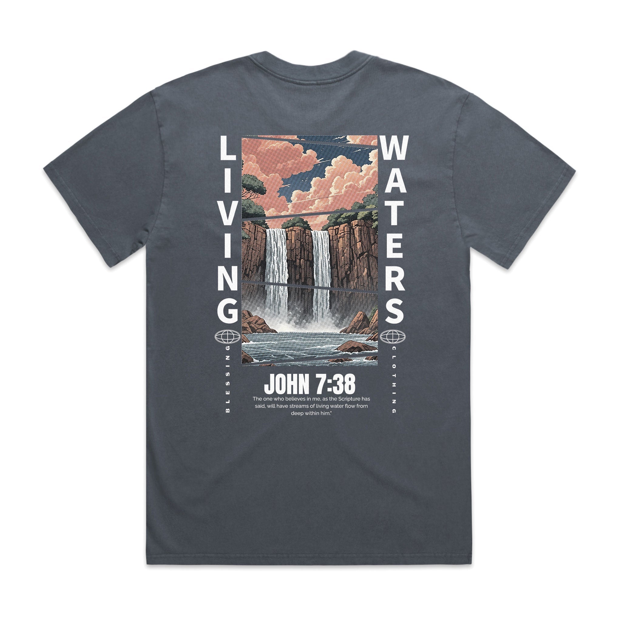 Men&amp;#39;s Heavy Faded Tee Oversized Living Waters