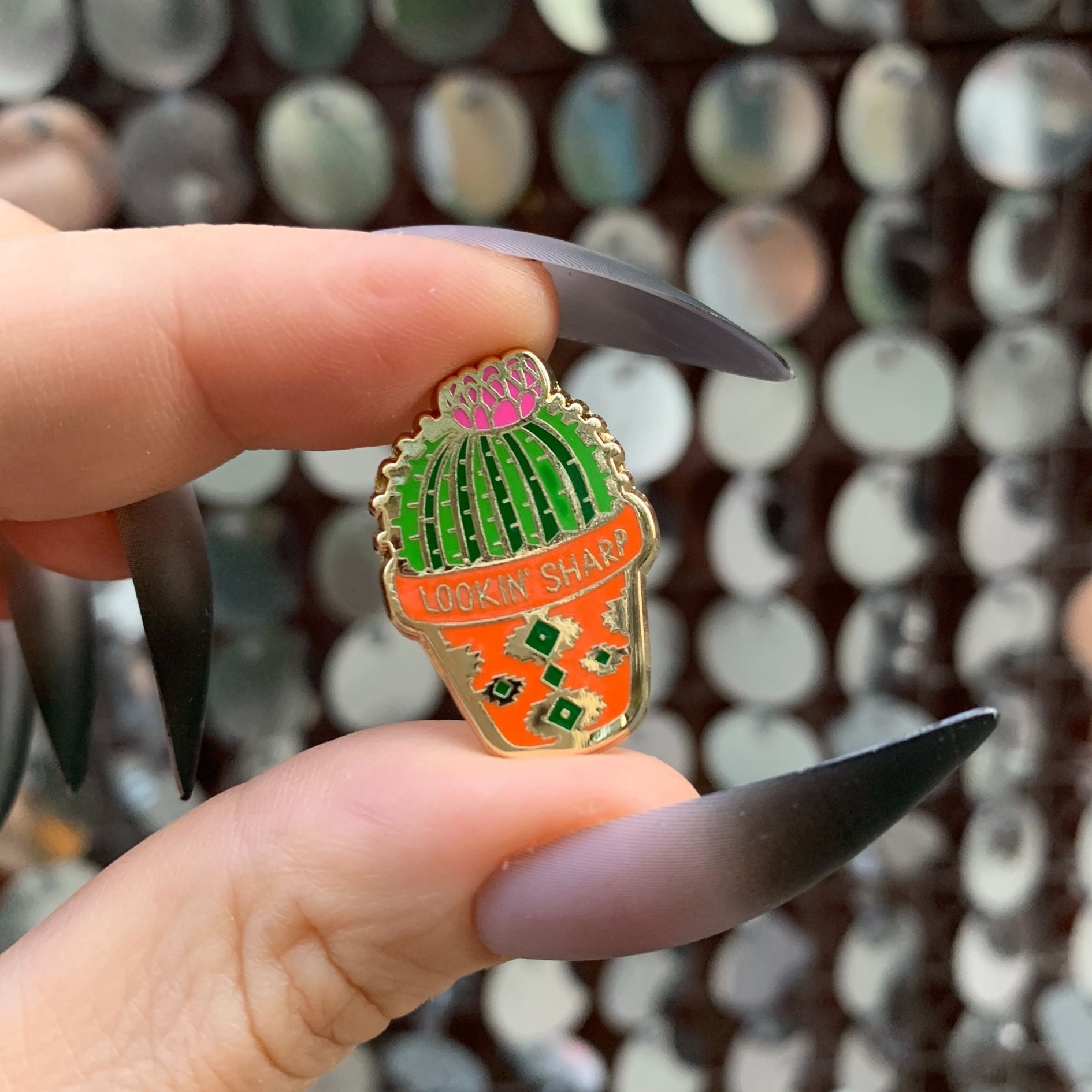 Lookin&amp;#39; Sharp Cactus Enamel Pin on Gift Card