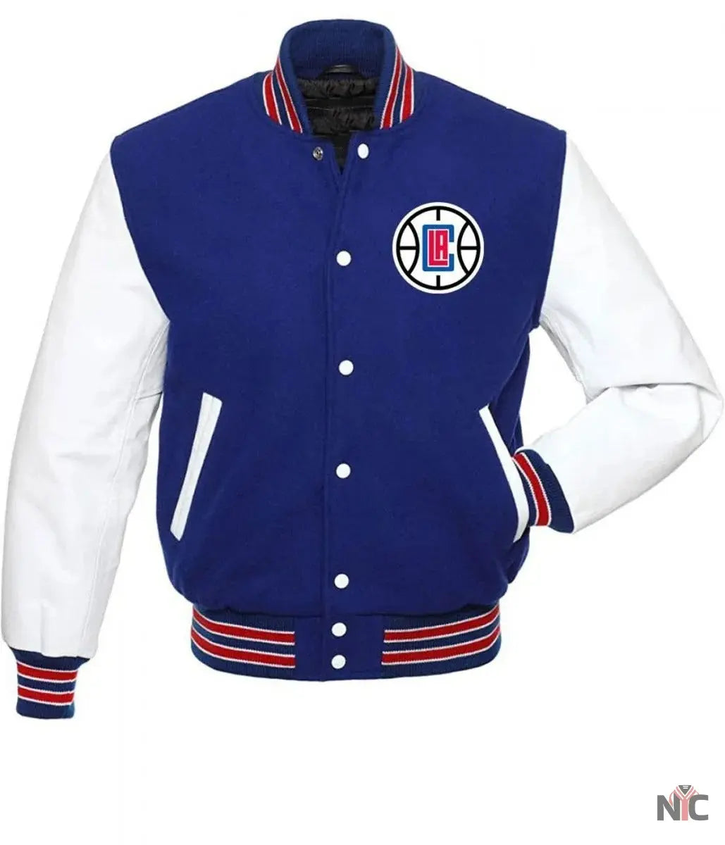 Los Angeles Clippers Basketball Blue and White Jacket