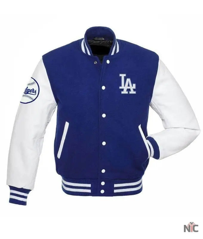 Los Angeles Dodgers Blue And White Letterman Jacket