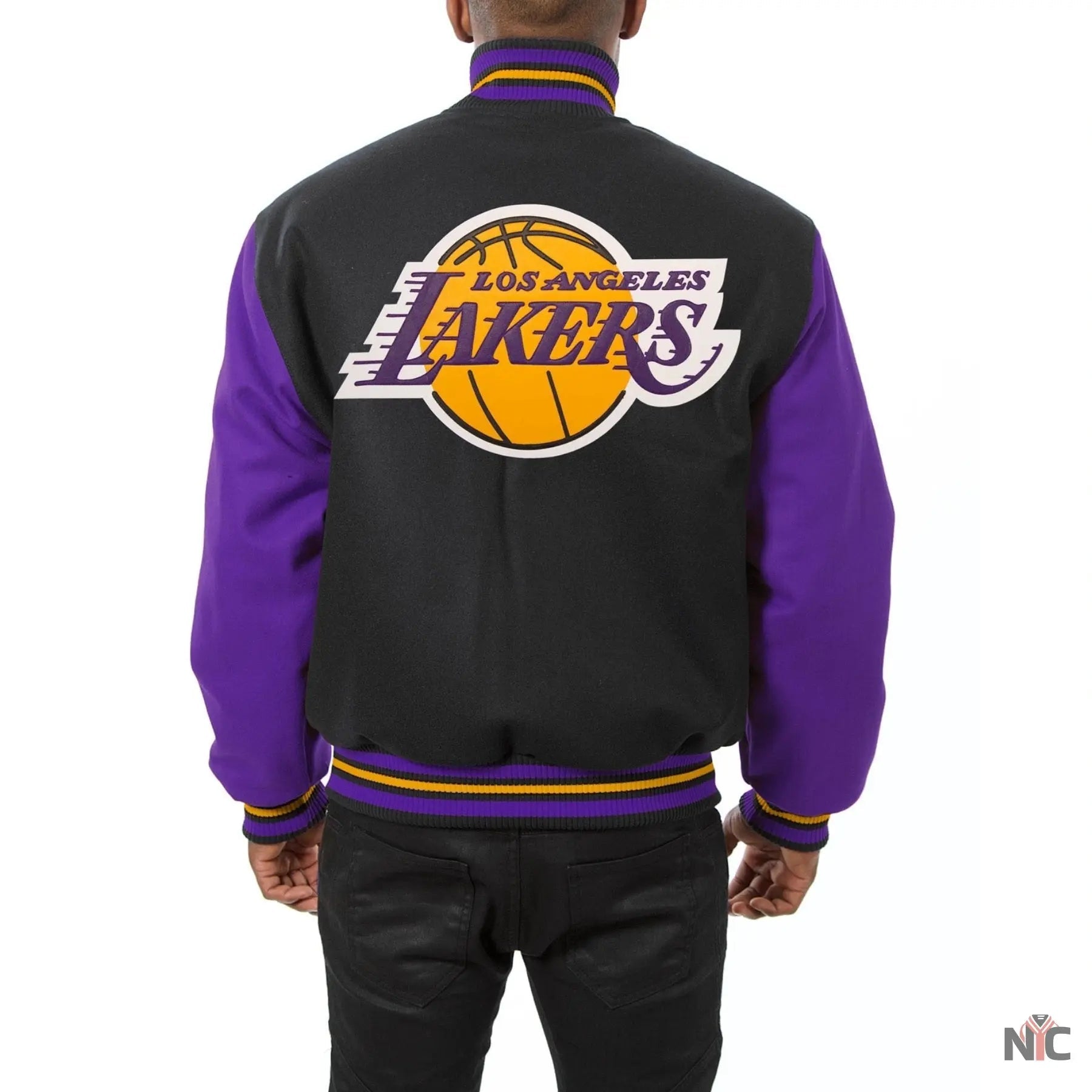Los Angeles Lakers Black &amp;amp; Purple Wool Varsity Jacket