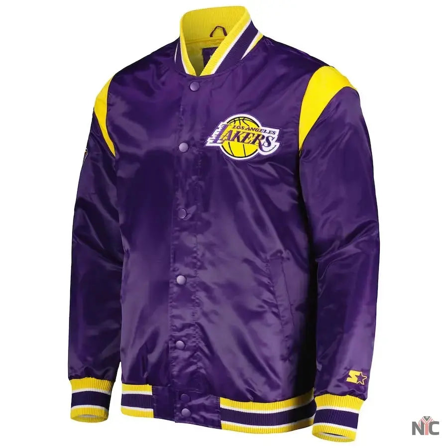 Los Angeles Lakers Force Play Purple Satin Jacket