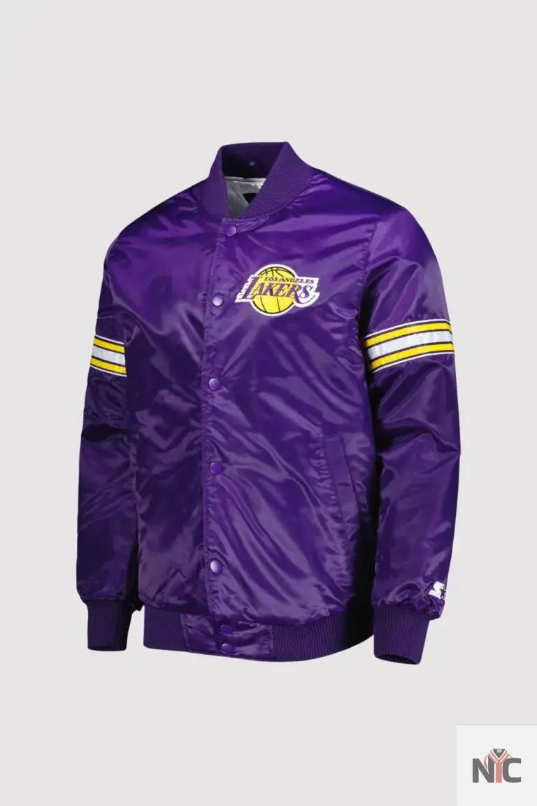 Los Angeles Lakers Pick &amp;amp; Roll Purple Varsity Jacket