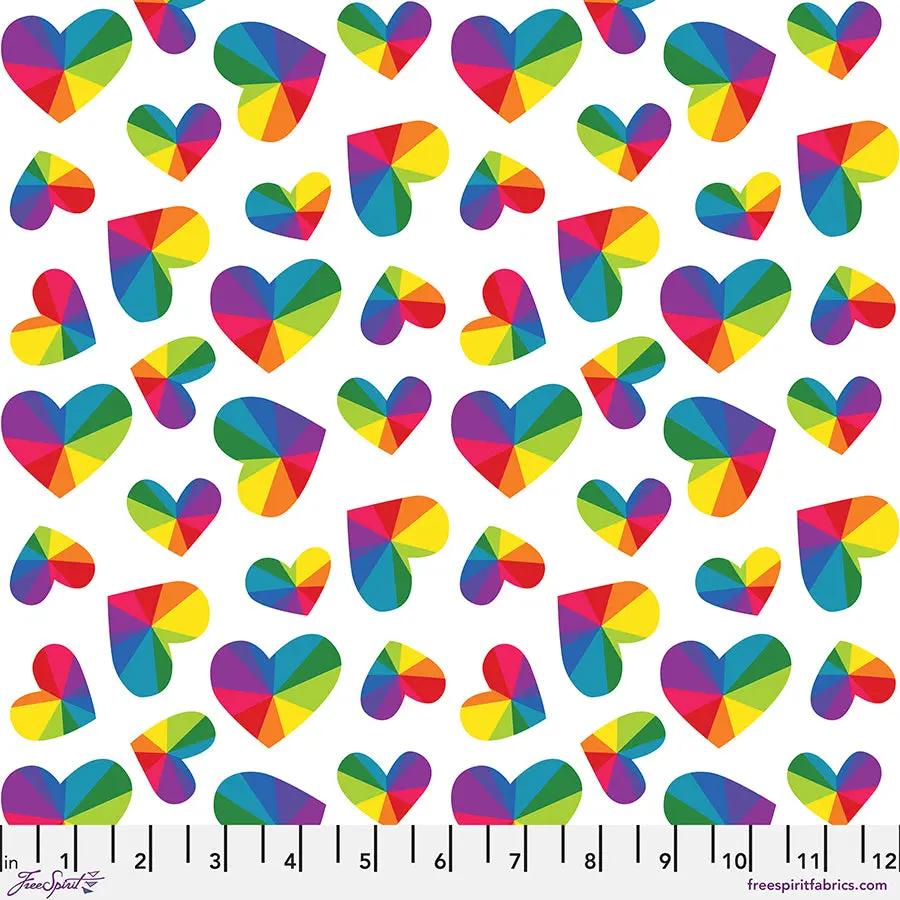 LOVE EVERYWHERE WHITE COTTON 44&amp;quot;/45&amp;quot; FABRIC PER YARD