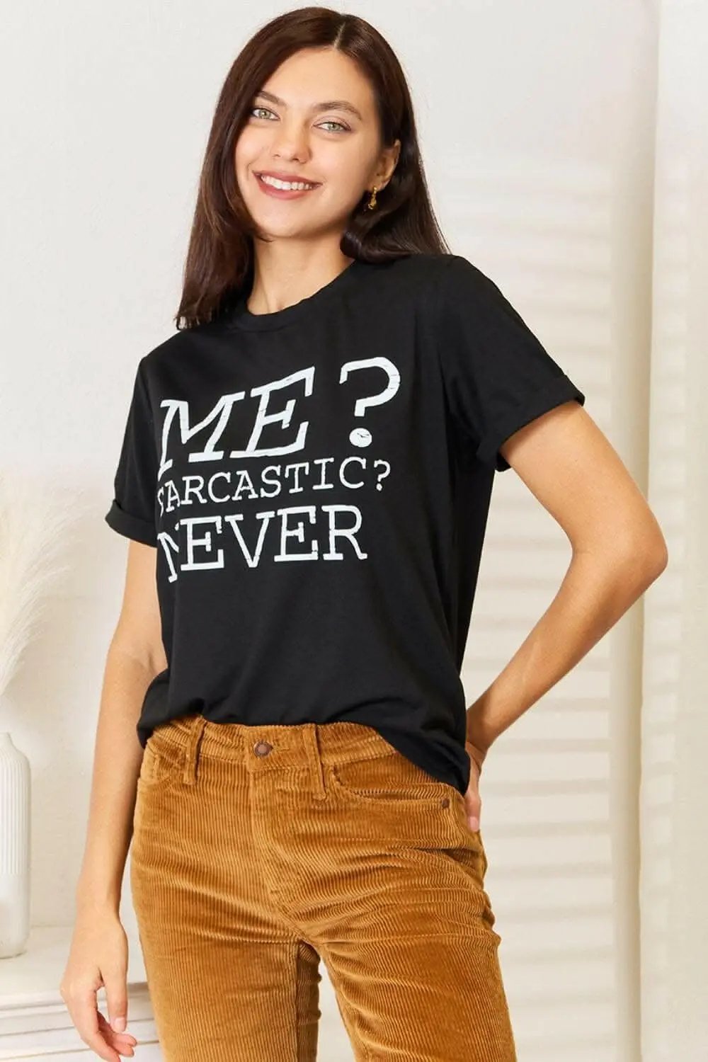 Love Letter Tee Women&amp;#39;s Casual Top Chic Print Round Neck Soft