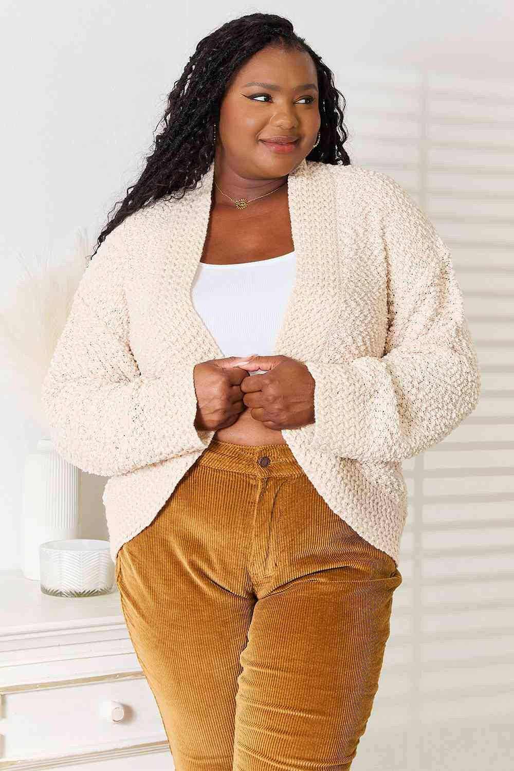 Trendsi Apparel - Luxurious knit open front cardigan
