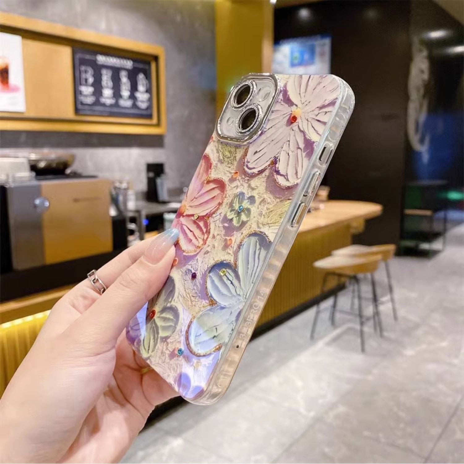 Luxury Glitter Flower Pattern Laser Phone Case | ZAKAPOP