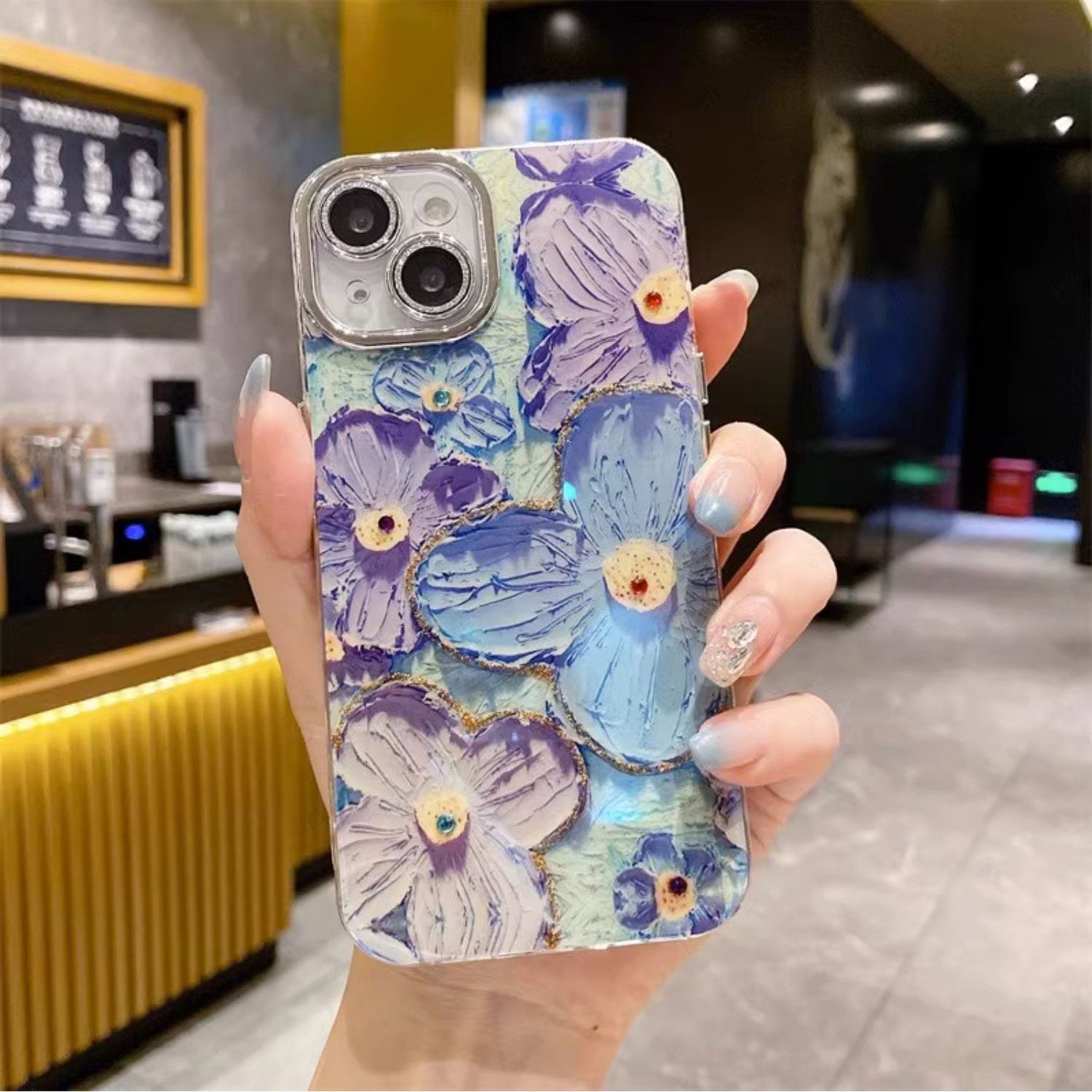 Luxury Glitter Flower Pattern Laser Phone Case | ZAKAPOP