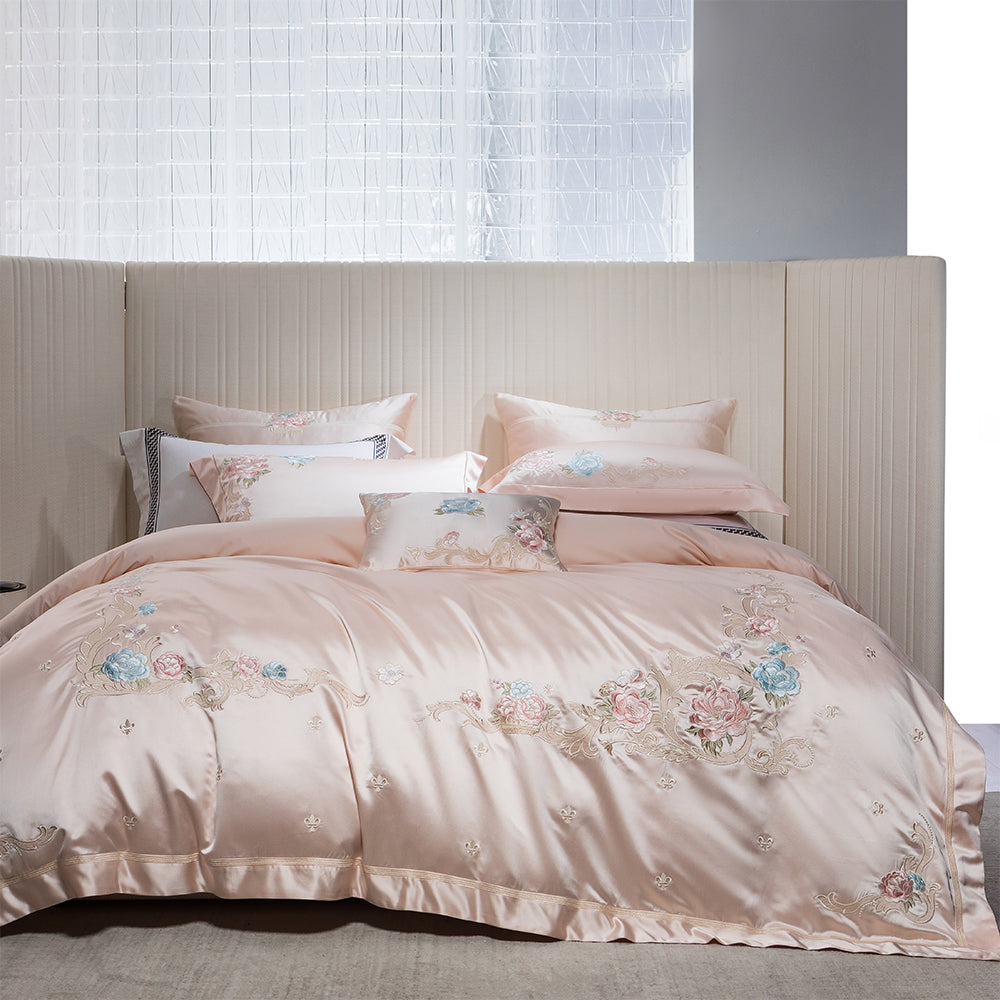 Luxury Royal 140s Cotton-Silk Embroidered Bedding Set | 3CARATS