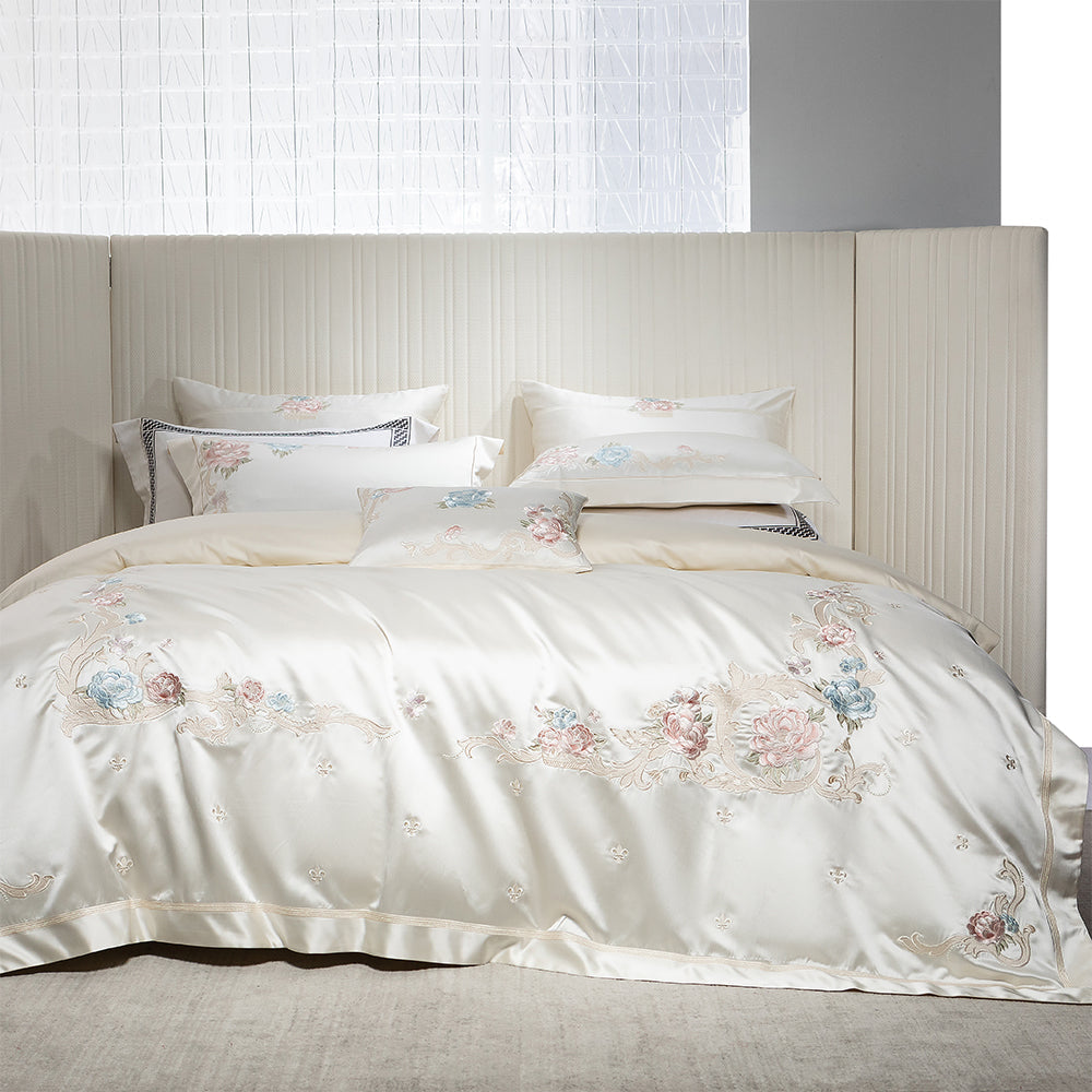 Luxury Royal 140s Cotton-Silk Embroidered Bedding Set | 3CARATS