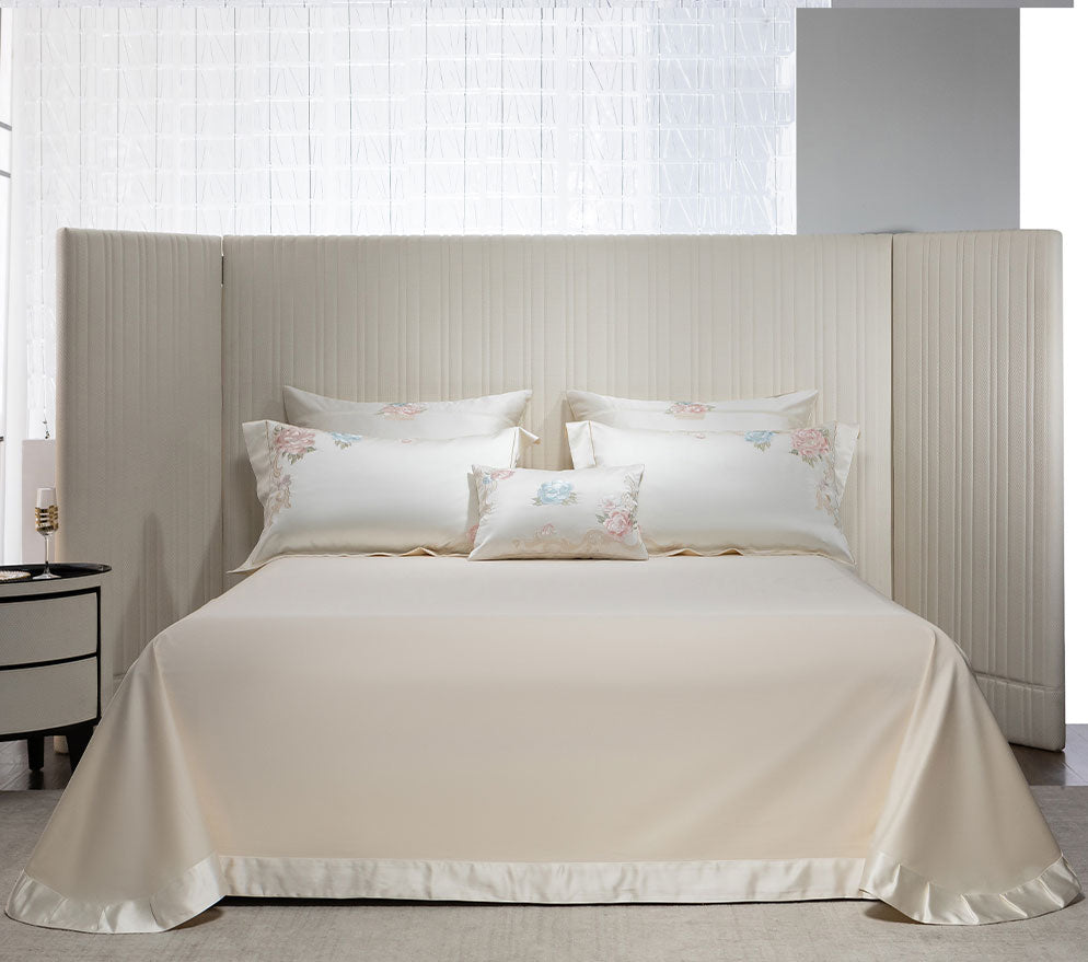 Luxury Royal 140s Cotton-Silk Embroidered Bedding Set | 3CARATS