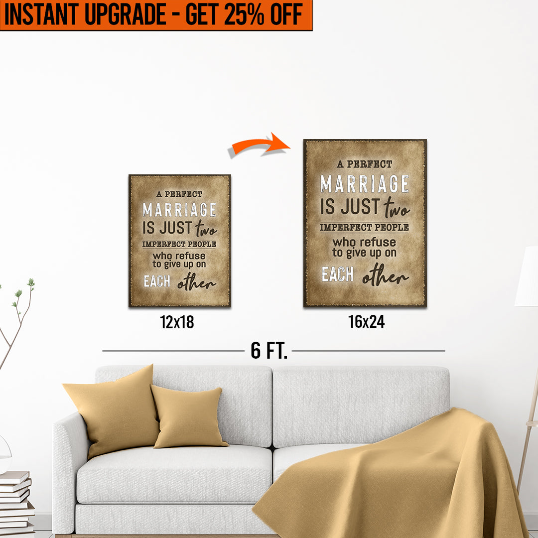 Upgrade Your 18x12 Inches &amp;#39;A Perfect Marriage&amp;#39; Canvas To 24x16 Inches