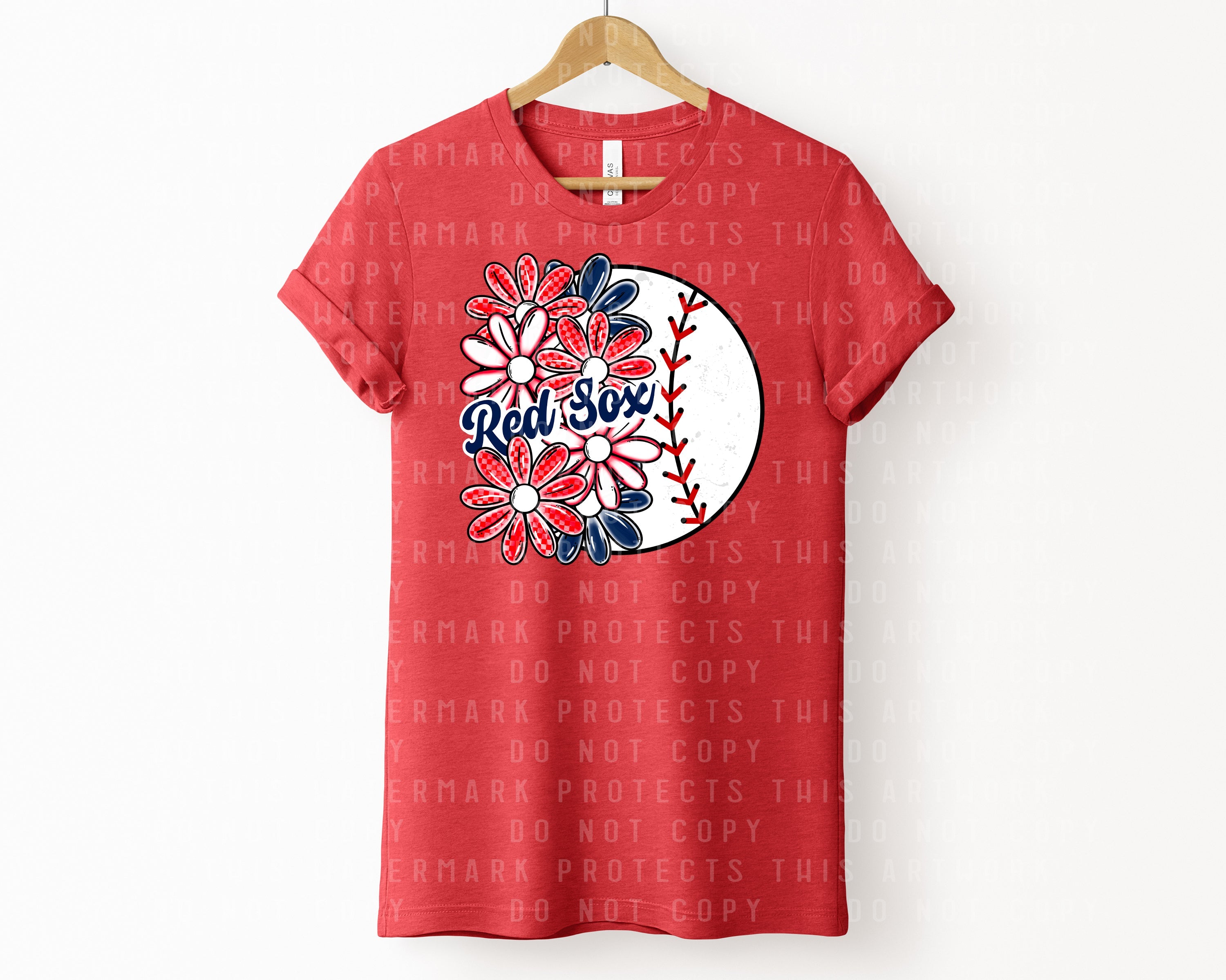 RED SOX FLORAL GRAPHIC TEE