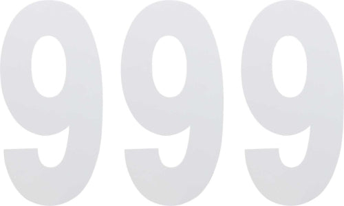 Factory Effex Standard Numbers 6in. - White - No. 9 - 02-4469