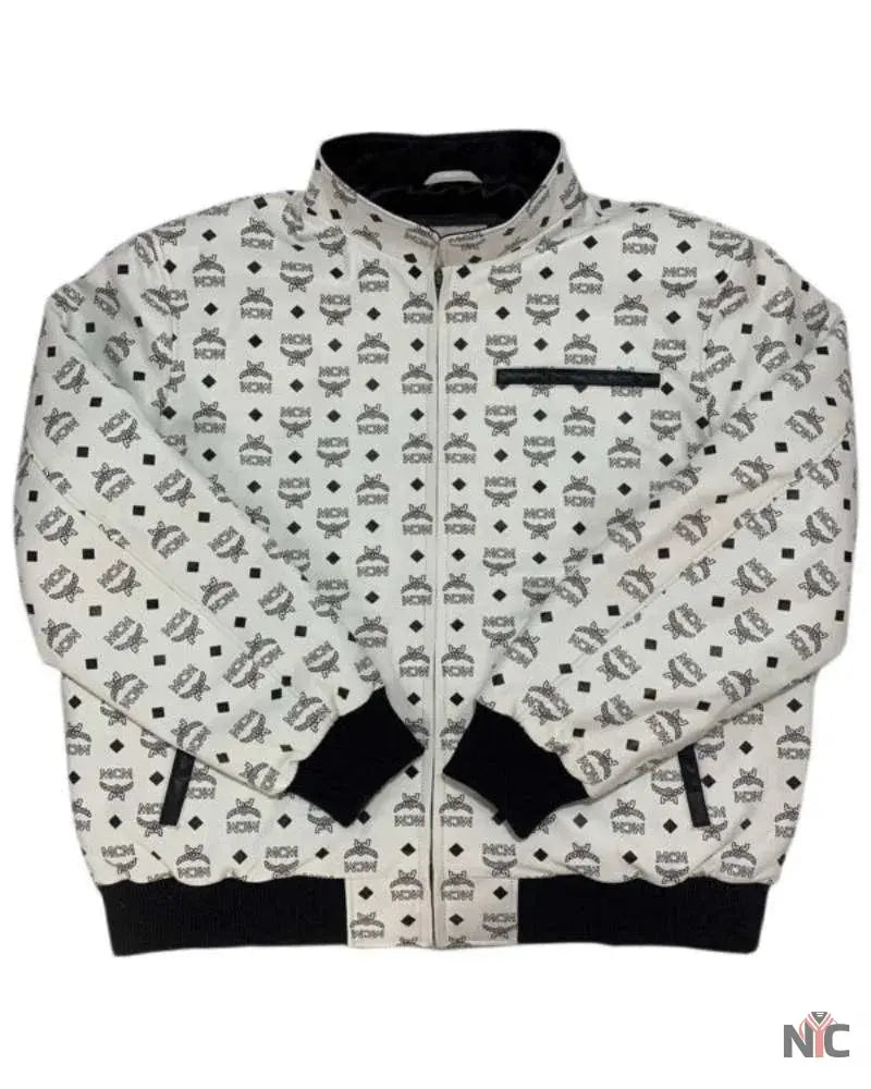 MCM Leather Printed Bomber Jacket