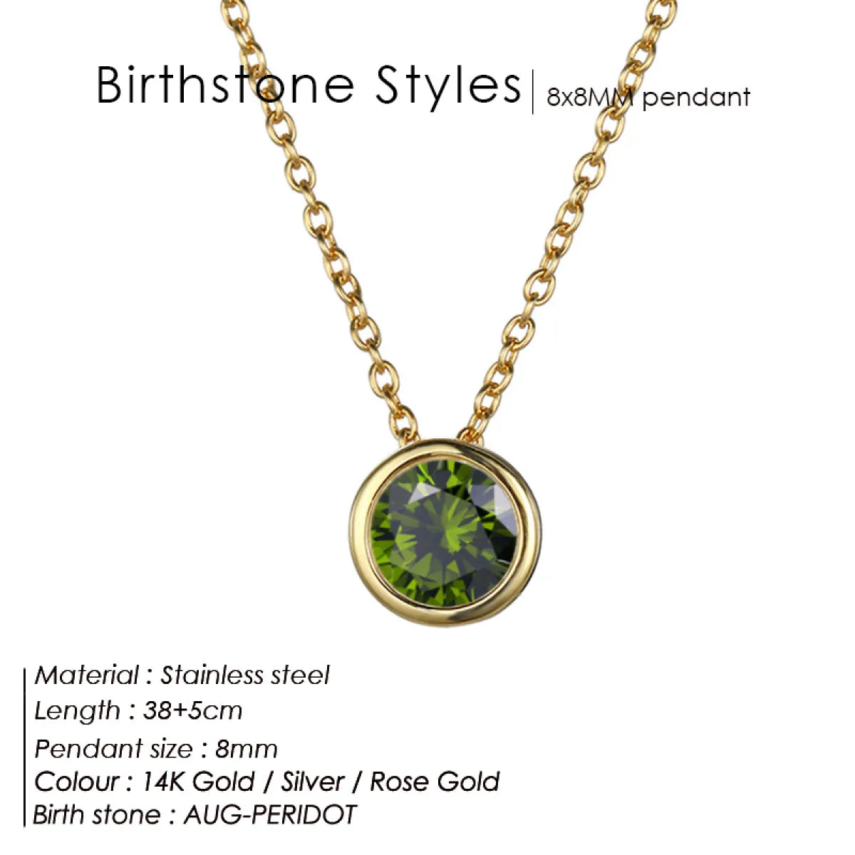 Style Loft Collection Stainless Steel Birth Gemstone Necklace