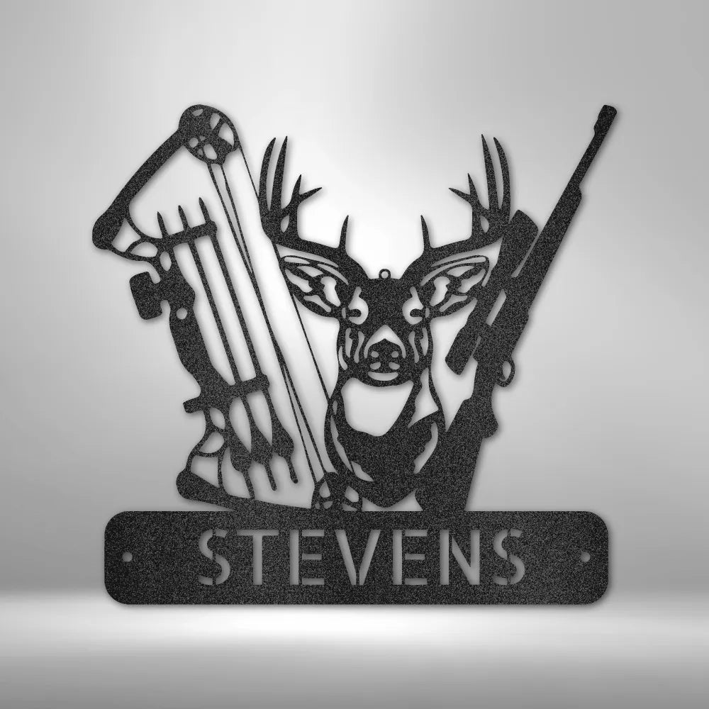 Deer Hunter Monogram - Custom Steel Sign