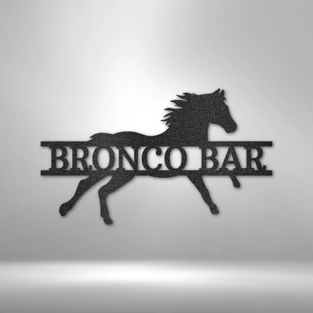 Sprinting Horse Monogram - Custom Steel Sign