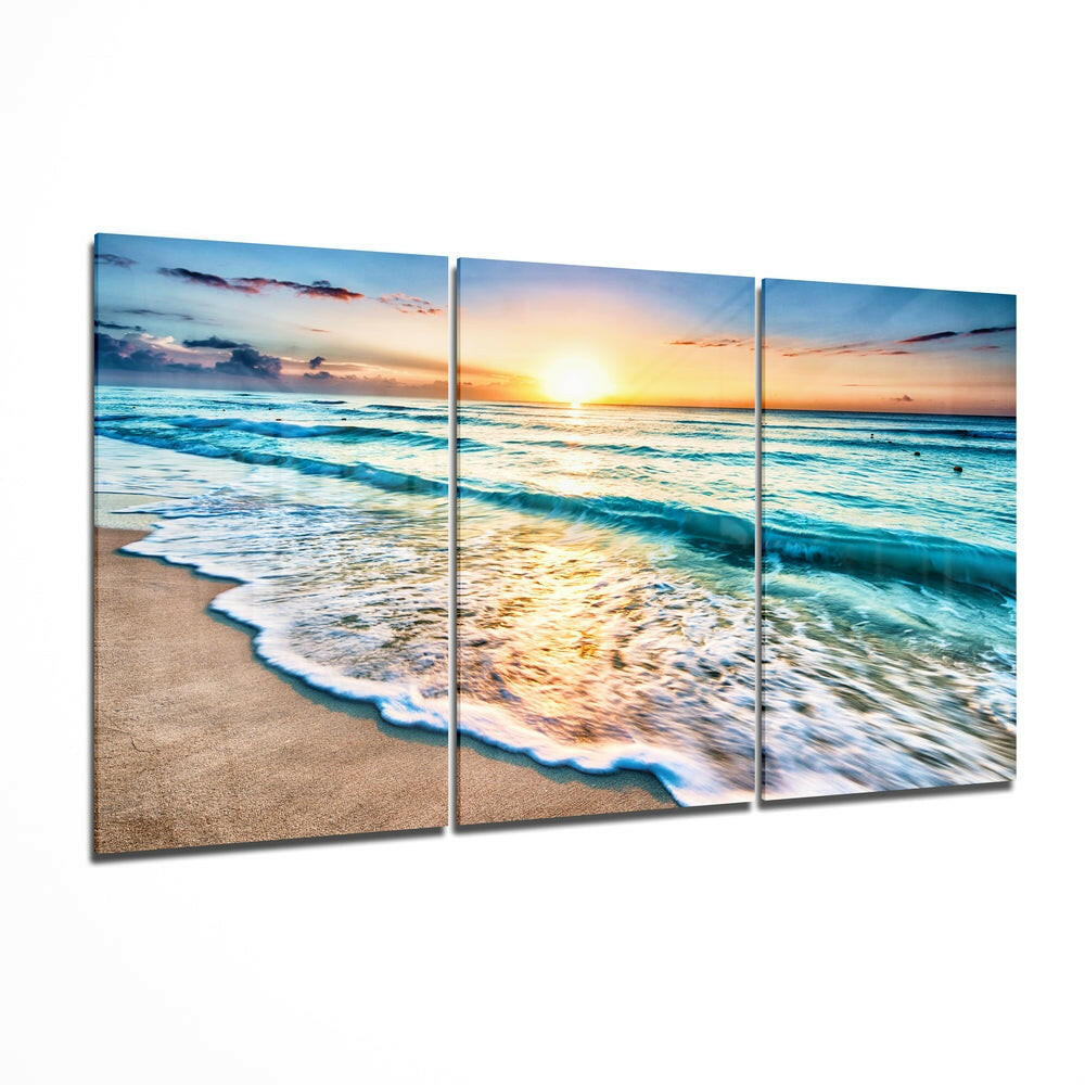 Turquoise Beach Glass Wall Art