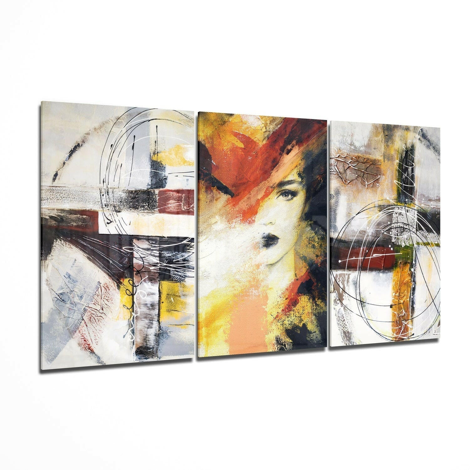 Women and Shapes Glass Wall Art