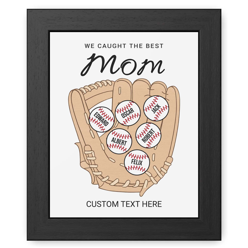 We Caught The Best Mom | Personalized Custom Baseball Mom Picture Frame With Kid's Name | Gift For Mom, Baseball Lover | Mother's Day Gift 682249