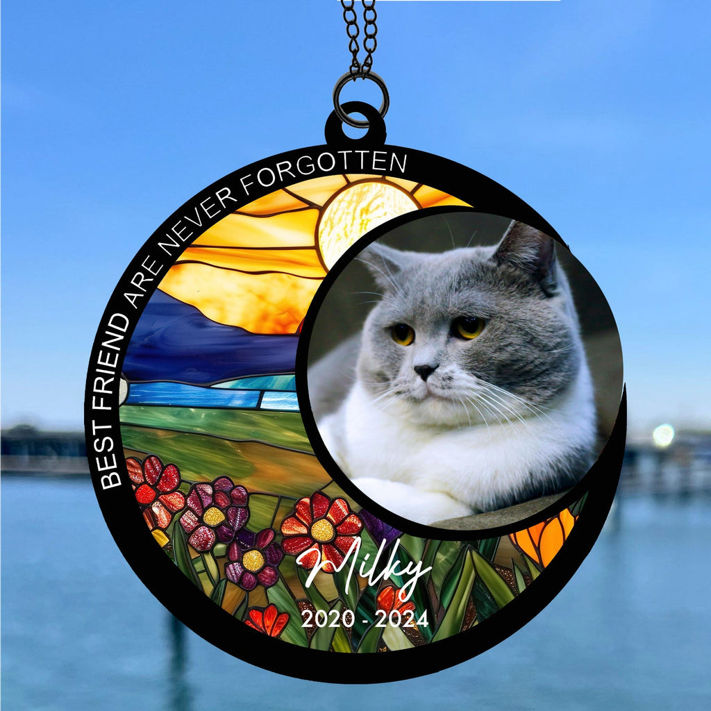 Best Friend Are Neve Forgotten Suncatcher Ornament, Custom Photo Suncatchers, Gift For Family, Memorial Gift Ornament 682004