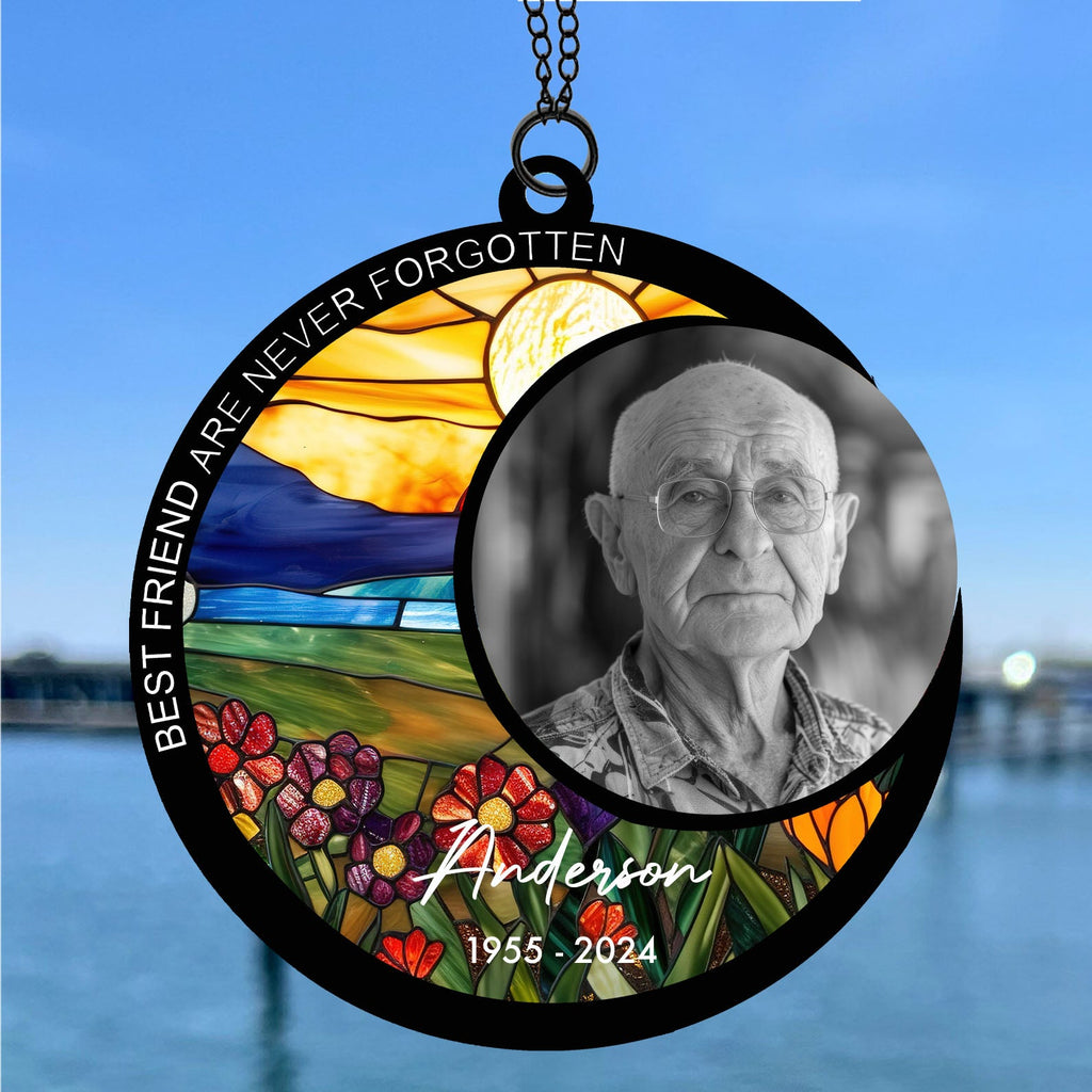 Best Friend Are Neve Forgotten Suncatcher Ornament, Custom Photo Suncatchers, Gift For Family, Memorial Gift Ornament 682004