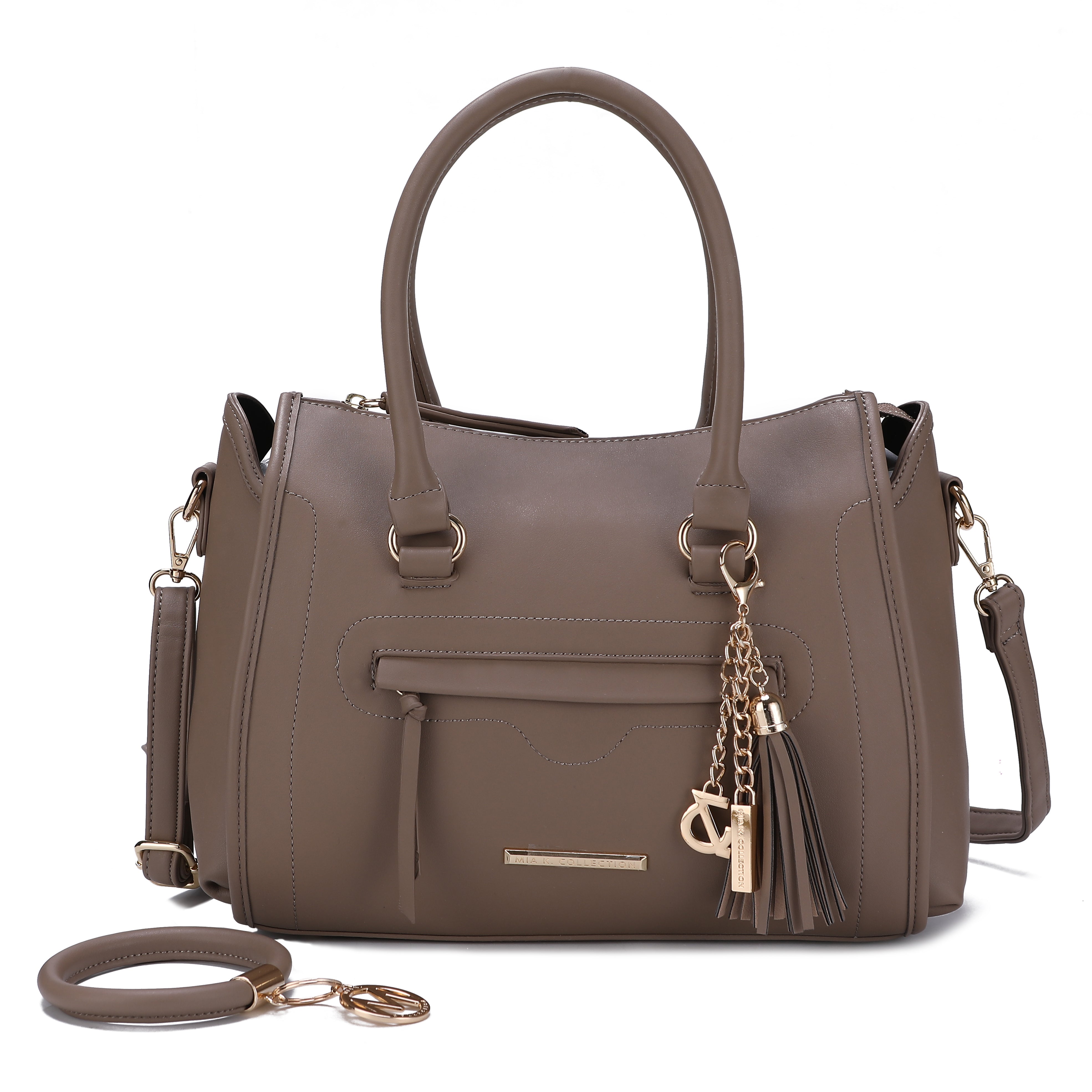 Valeria Satchel Handbag and keyring Bracelet Set