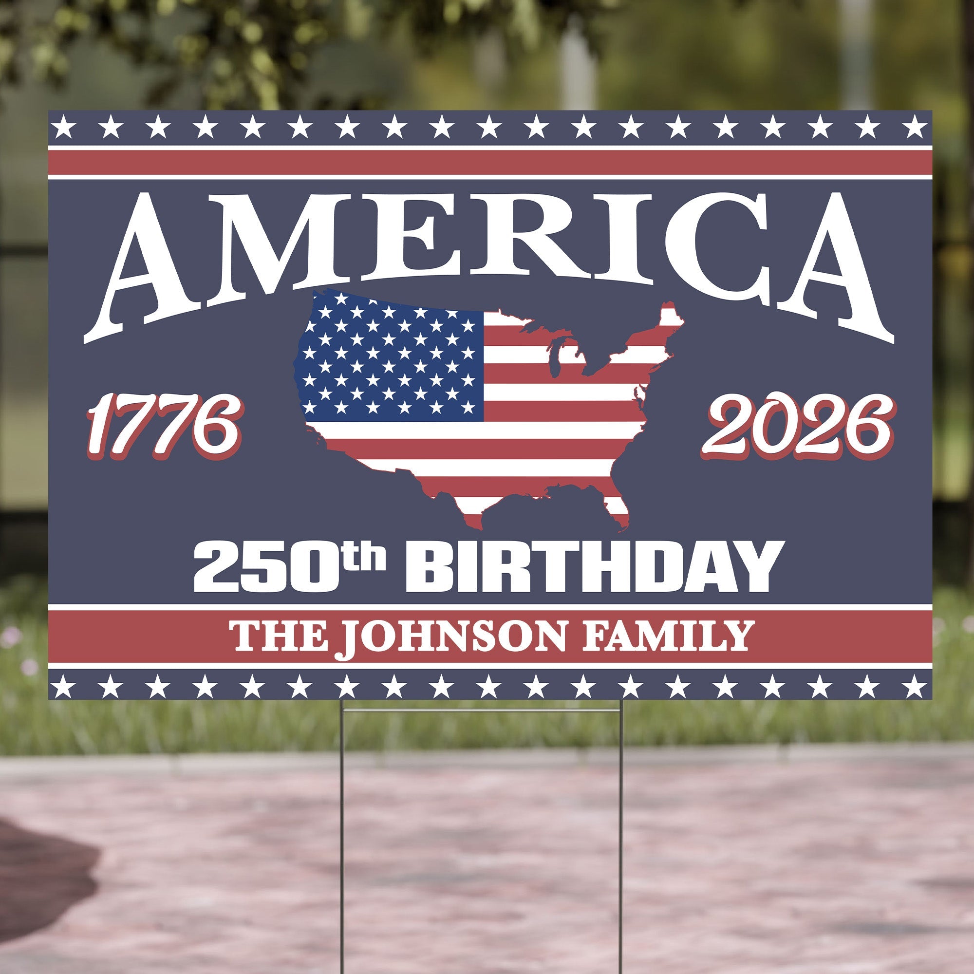 Happy 250 Years Birthday USA Yard Sign | America Anniversary Yard Sign | Patriotic 4th of July Yard Sign | Independence Day Yard Sign 682485