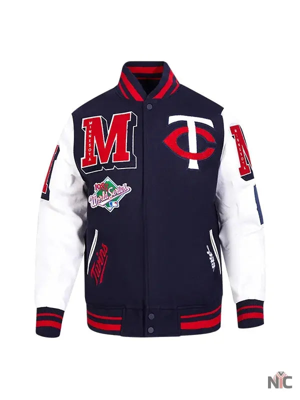 MLB Minnesota Twins Blue Varsity Bomber Jacket
