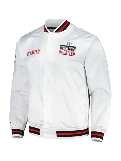 MLS 2025 D.C. United White Satin Varsity Jacket