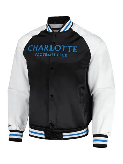 MLS Charlotte FC Black Satin Varsity Jacket