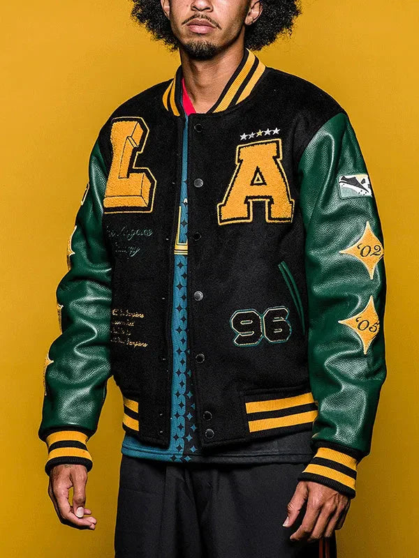 MLS Team LA Galaxy Black Wool Varsity Jacket