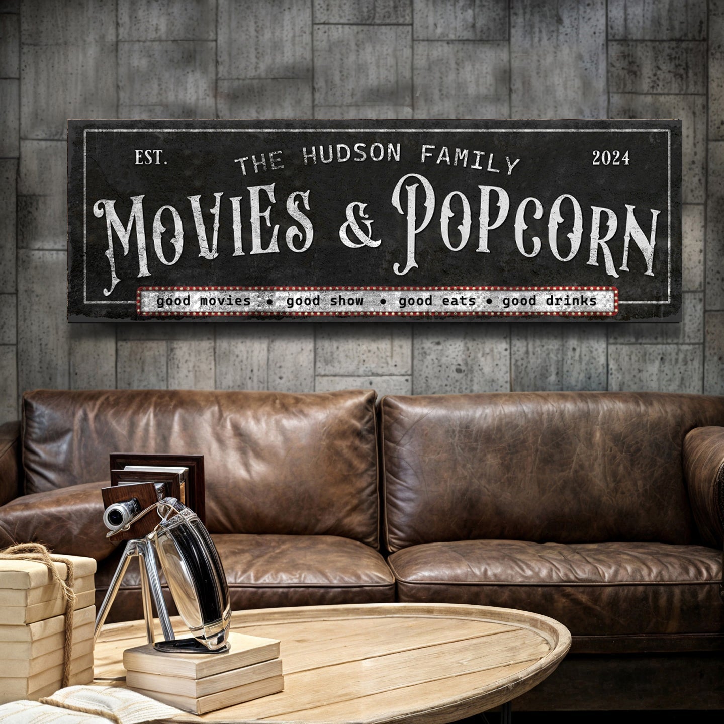 Personalized Movies &amp;amp; Popcorn Sign II