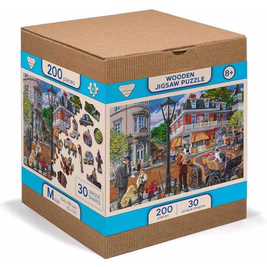 Main Street 200 Piece Wood Jigsaw Puzzle Wooden City