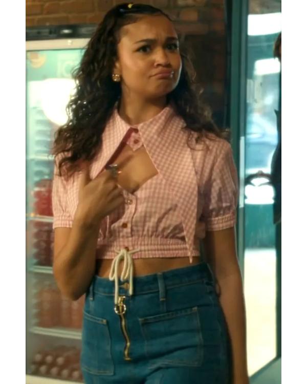 Maintenance Required 2025 Madison Bailey Pink Cut Out Blouse